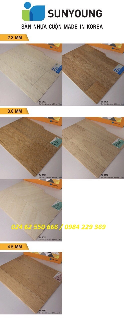 Sàn nhựa cuộn vân gỗ
